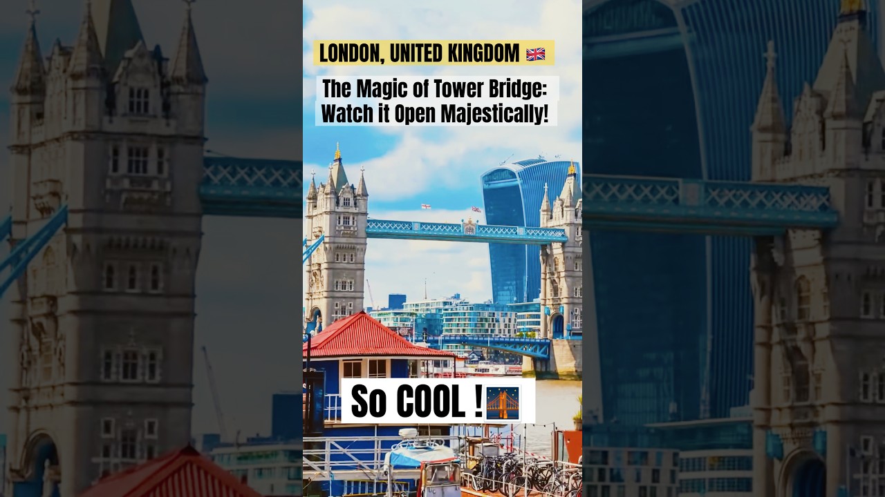 The Magic of Tower Bridge in London, UK 🇬🇧 : Watch it Open! #shorts #london #travel #uk #fyp